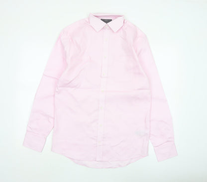 Marks and Spencer Men's Pink Regular Fit Non-Iron Cotton Dress Shirt 14.5in