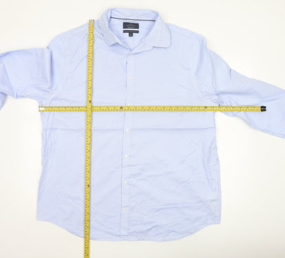Marks and Spencer Men’s Blue Check Regular Fit Cotton Shirt 18”