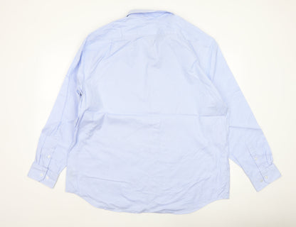 Marks and Spencer Men’s Blue Check Regular Fit Cotton Shirt 18”