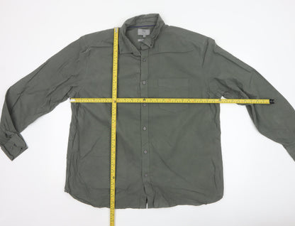 Marks and Spencer Men’s Green Cotton Oxford Button-Up Shirt XL Regular