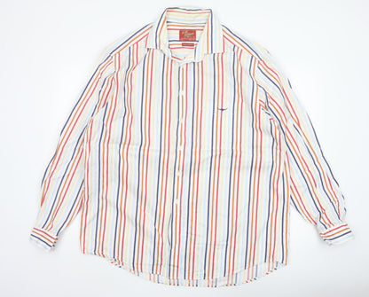 R.M. Williams Men's Multicoloured Striped Cotton Long Sleeve Button-Up Shirt 2XL Regular Fit