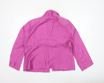 Viyella Women’s Pink Linen Blend Single-Breasted Blazer UK 14