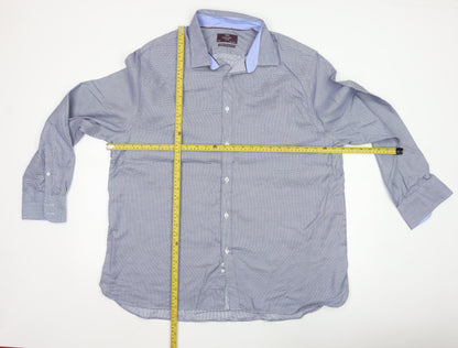 Marks and Spencer Mens Blue 18.5in Tailored Long Sleeve Cotton Shirt