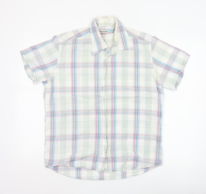 Duck and Cover Men's Multicoloured Check Cotton Short Sleeve Shirt M