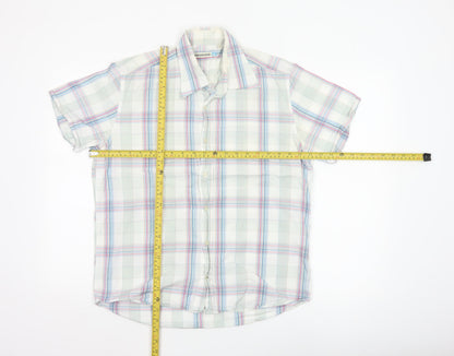 Duck and Cover Men's Multicoloured Check Cotton Short Sleeve Shirt M