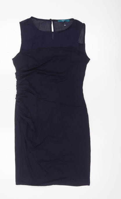 Next Women Blue Sleeveless Sheath Knee Length Dress Size 10