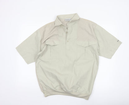 Catamaran Men's Beige Short Sleeve Collared Polo Shirt Size S