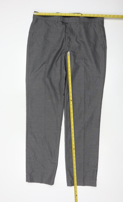 Marks and Spencer Mens Grey Regular Fit Dress Pants 36x33 Trousers
