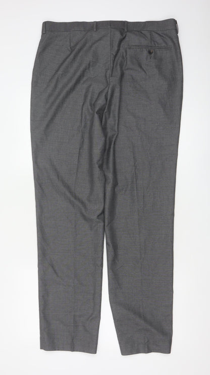 Marks and Spencer Mens Grey Regular Fit Dress Pants 36x33 Trousers