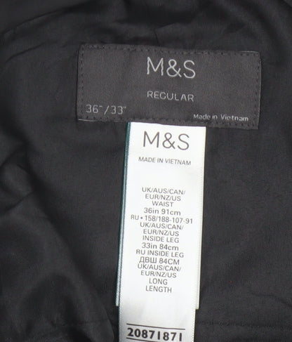 Marks and Spencer Mens Grey Regular Fit Dress Pants 36x33 Trousers