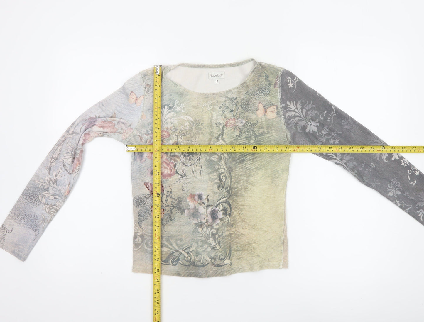 Phase Eight Womens Multicoloured Long Sleeve Floral Top Size 12