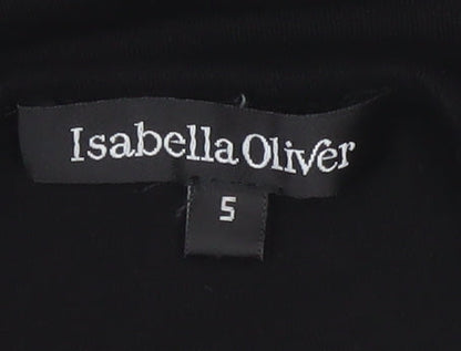 Isabella Oliver Women Black L Maternity Bodycon Jersey Ruched Dress