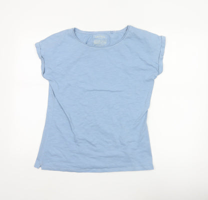 FatFace Women's Blue Organic Cotton Short Sleeve T-Shirt Size 10