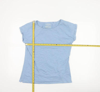 FatFace Women's Blue Organic Cotton Short Sleeve T-Shirt Size 10