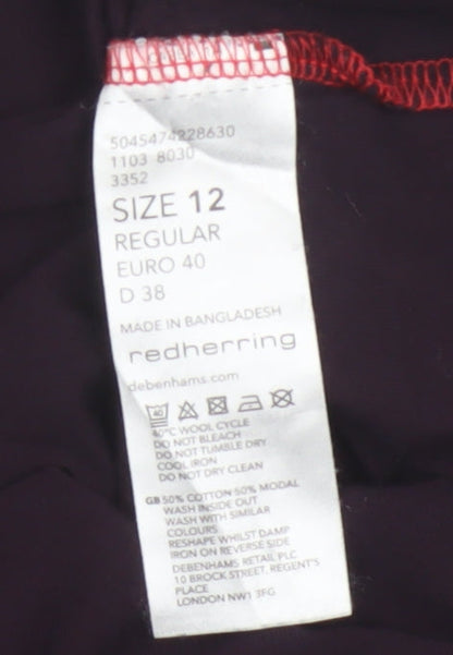 Red Herring Women's Purple Embroidered V-Neck Camisole Top Size 12