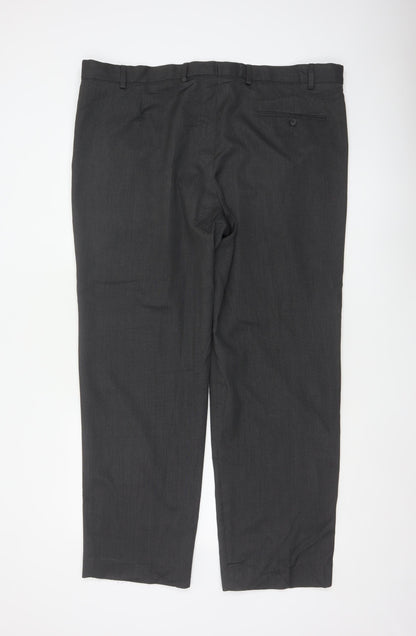 Marks and Spencer Men's Grey Regular Fit Dress Trousers 42x31