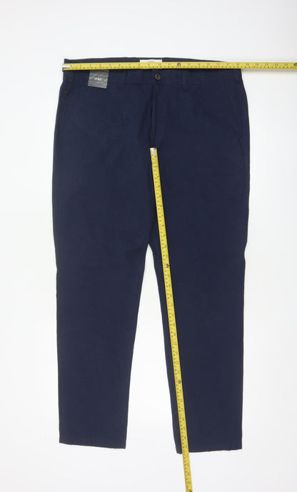Marks and Spencer Men's Blue 36 Regular Fit Chino Trousers