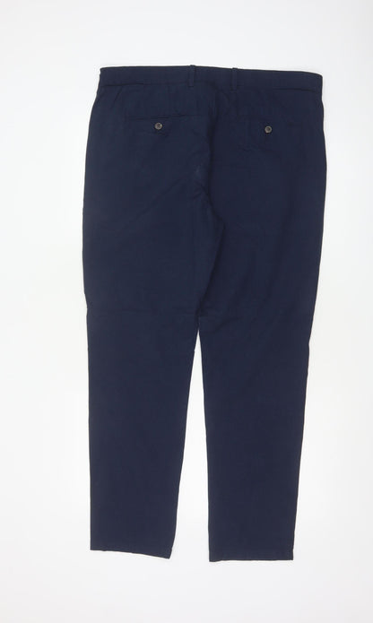 Marks and Spencer Men's Blue 36 Regular Fit Chino Trousers