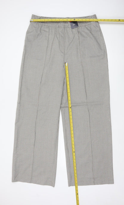 Marks and Spencer Women’s Black Check Trousers Size 18 Long Elastic Waist