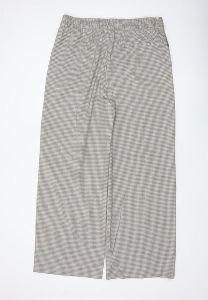 Marks and Spencer Women’s Black Check Trousers Size 18 Long Elastic Waist