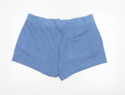Marks and Spencer Women's Blue Cotton Blend Casual Shorts Size 24