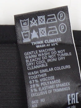 Marks and Spencer Womens Black Regular Leg Trousers Size 18 Viscose Blend