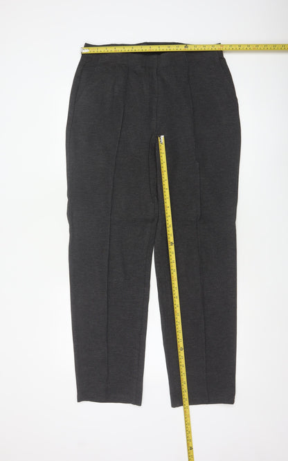 Marks and Spencer Women Charcoal Size 14 Regular Straight Trousers