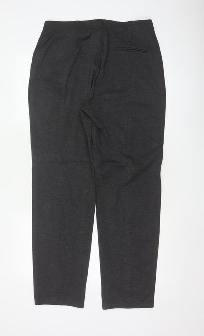 Marks and Spencer Women Charcoal Size 14 Regular Straight Trousers