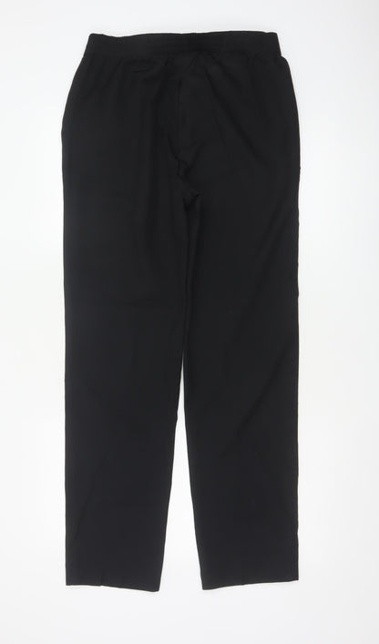 Marks and Spencer Women's Black Size 10 Straight Leg Regular Trousers