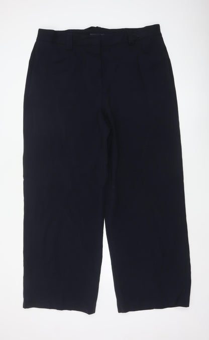 Marks and Spencer Women Black Size 20L Wide-Leg Trousers