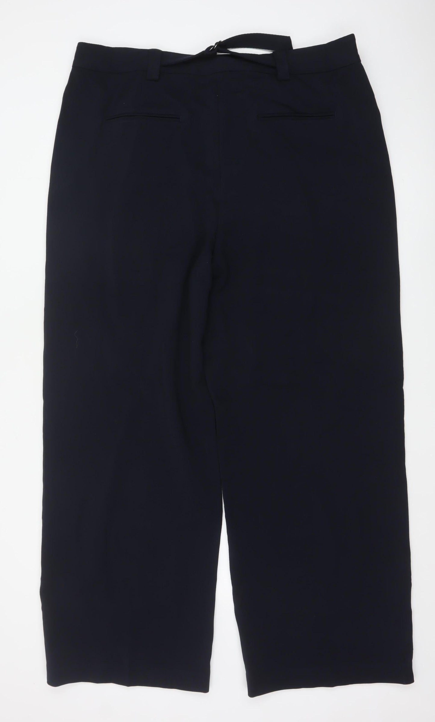 Marks and Spencer Women Black Size 20L Wide-Leg Trousers