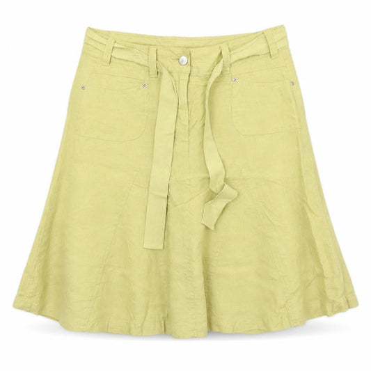 Marks and Spencer Women’s Lime Green Linen A-Line Knee Length Skirt UK 14