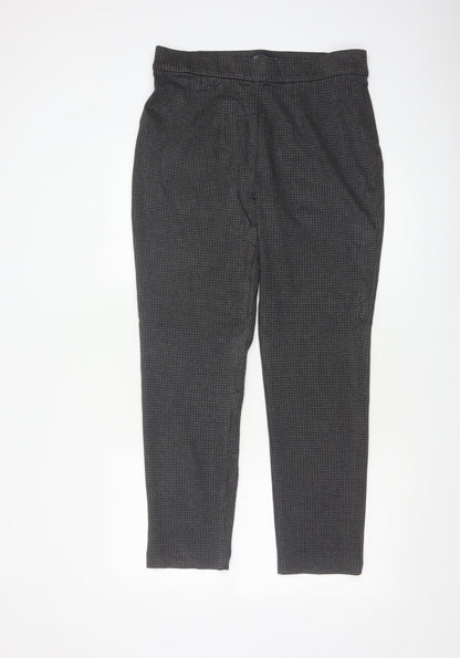 Marks and Spencer Women’s Grey Houndstooth Tall Slim Trousers Size 14
