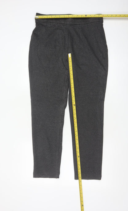 Marks and Spencer Women’s Grey Houndstooth Tall Slim Trousers Size 14