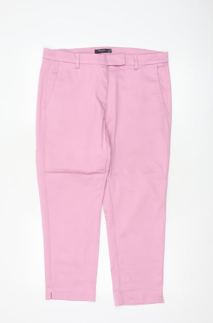 Marks and Spencer Women’s Pink Chino Trousers Size 14 Short