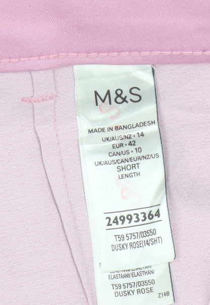 Marks and Spencer Women’s Pink Chino Trousers Size 14 Short