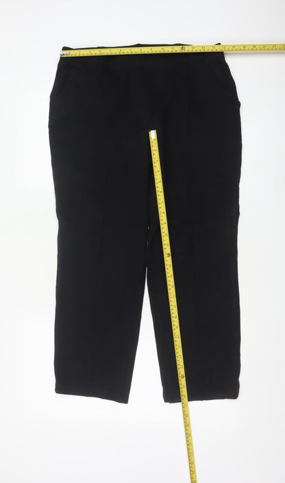 Marks and Spencer Women’s Black Size 14 Straight Leg Stretch Trousers