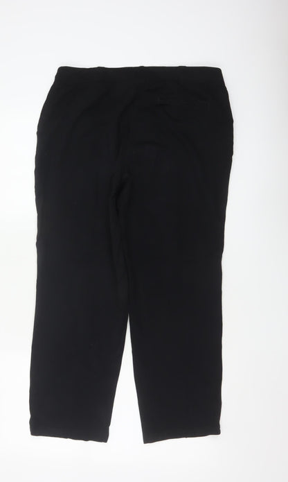 Marks and Spencer Women’s Black Size 14 Straight Leg Stretch Trousers