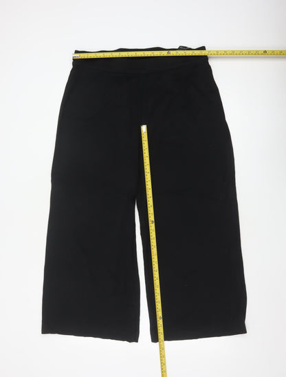 Marks and Spencer Womens Black Size 18 Wide-Leg Trousers