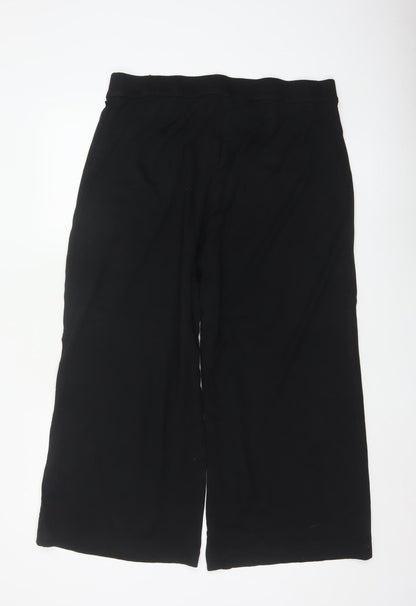 Marks and Spencer Womens Black Size 18 Wide-Leg Trousers