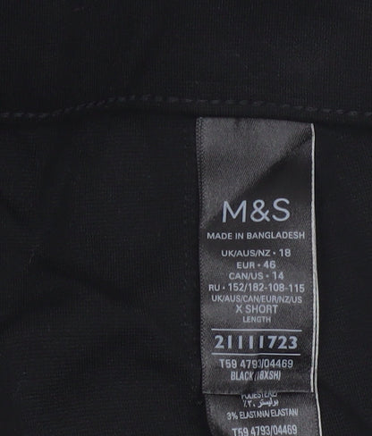 Marks and Spencer Womens Black Size 18 Wide-Leg Trousers