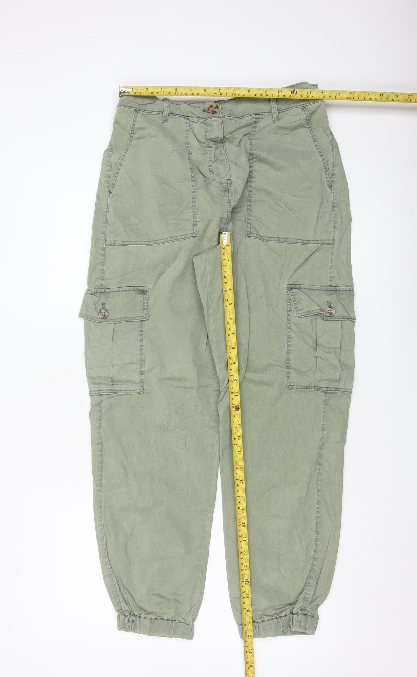 Marks and Spencer Women's Green Cargo Trousers Size 12