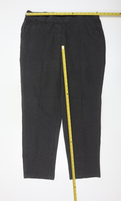 Marks and Spencer Women's Grey Stretch Straight Jersey Trousers Size 20