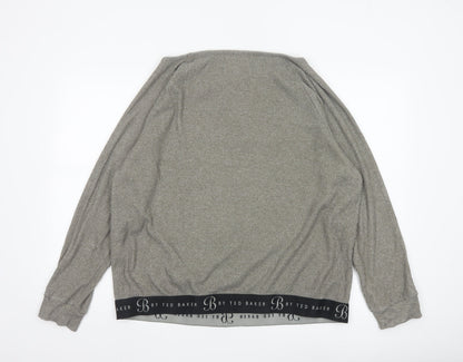 Ted Baker Women’s Grey Knit Jersey Long Sleeve Top Size 18