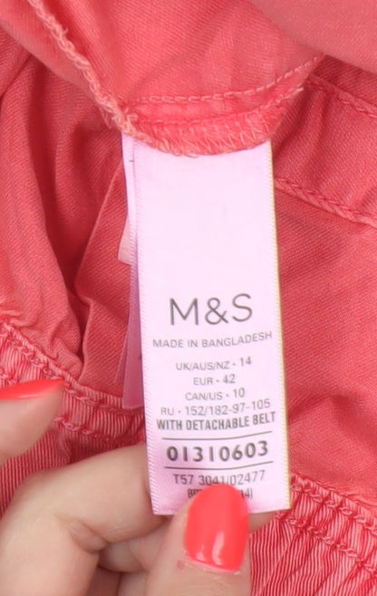 Marks and Spencer Women’s Pink Cargo Shorts Size 14 Lyocell Blend