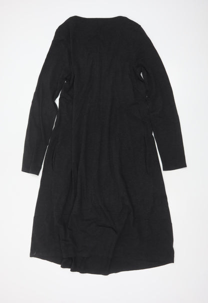 Crea Concept Women’s Black Jersey Shift Dress Size 12 Long Sleeve