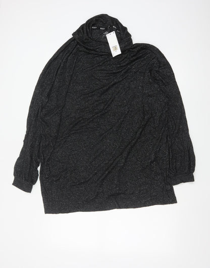 Marks and Spencer Women’s Black Roll Neck Long Sleeve Jersey Nightshirt Size 20