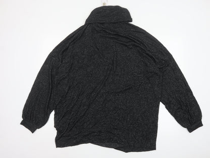 Marks and Spencer Women’s Black Roll Neck Long Sleeve Jersey Nightshirt Size 20
