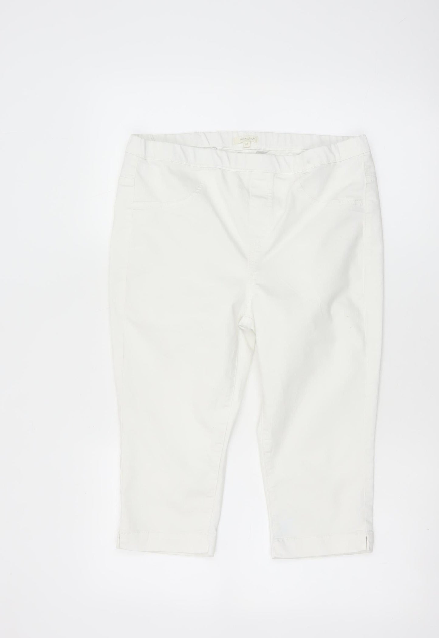 White Stuff Women's White Size 12 Bermuda Shorts Cotton Blend