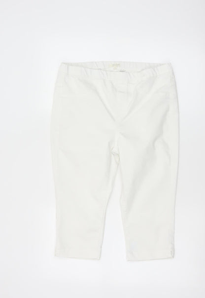 White Stuff Women's White Size 12 Bermuda Shorts Cotton Blend